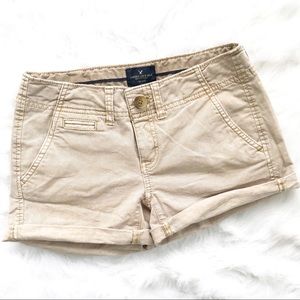 American Eagle Khaki Shortie Shorts